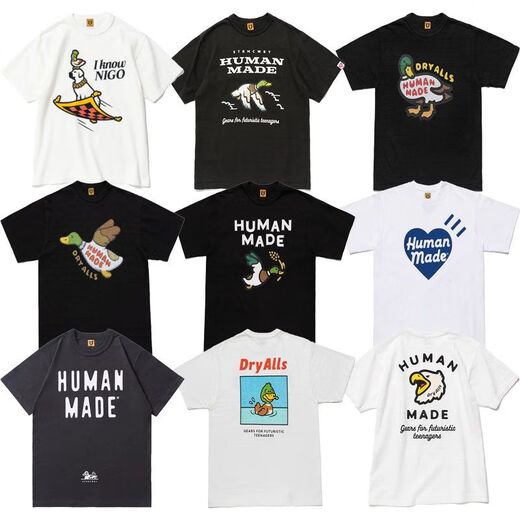 Fadenjue fo.g Letter anime canard imprimer décontracté t-shirt à manches courtes pour hommes et femmes carton amour hot 3884 noir m