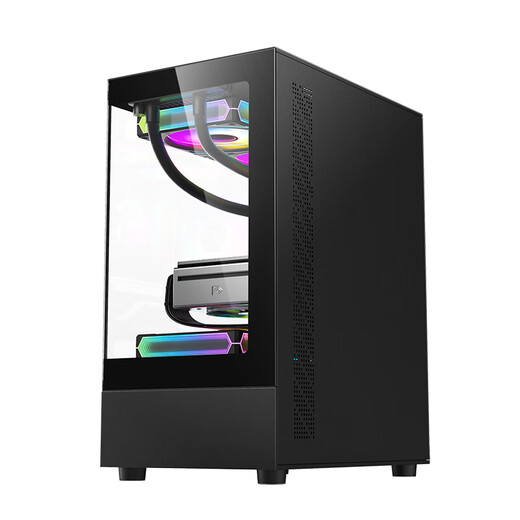 SUMTAX Xuanwu MINI gaming computer desktop main box vertical air duct air cooling/M-ATX motherboard/240 water cooling/270 sea view room/4090 graphics card new model-Xuanwu MINI-black USB2.0 acrylic side view
