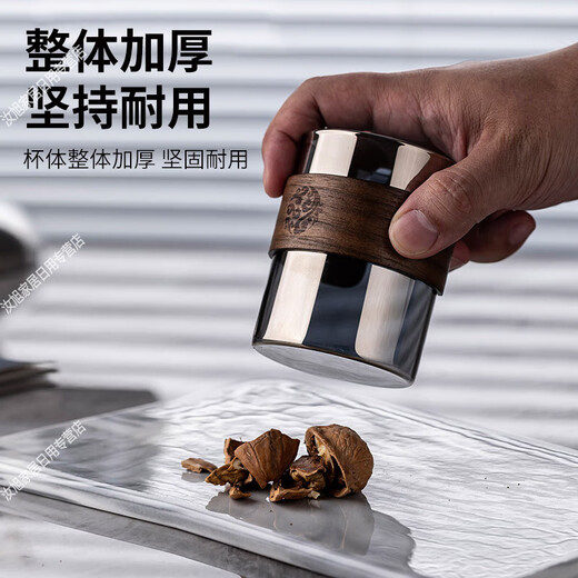 ROWILUX glass water cup, living room cup, household drinking water, high-looking water cup set, light luxury, hospitality-resistant, smoked green wood ring glass cup 200mlx6