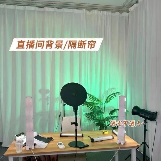 Live broadcast background cloth Internet celebrity live broadcast room background curtain curtain free of punching Velcro gauze curtain partition special for female anchors background gauze Velcro processing width 2.001*height 2.72 meters one piece (suitable for close range