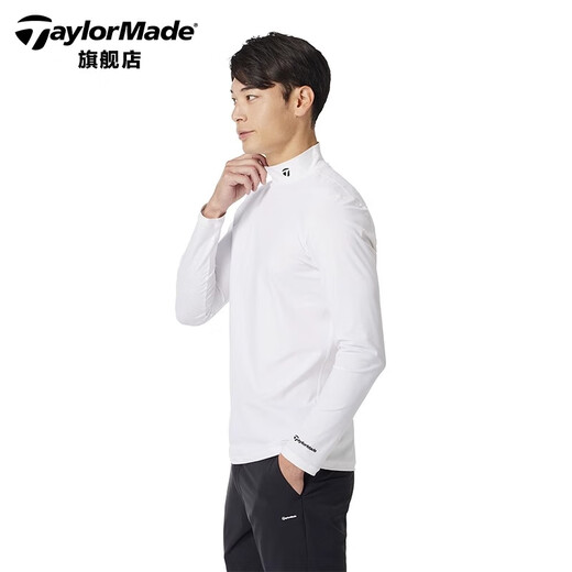 
Taylormade TaylorMay Golf Clothing Men's 2025 New Spring and Autumn Windproof Warm Golf Top Long Sleeve Base Shirt M13118 White XL