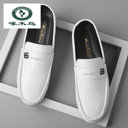 Woodpecker Beanie Shoes Men's Spring New Men's Shoes Korean Style Versatile Men's Casual Leather Shoes One-Pin-One-Pin-One-Size-One-Size-One-Size-One-Size-One-Size-One-Size-One-Size-One-Size-One-Size-O)