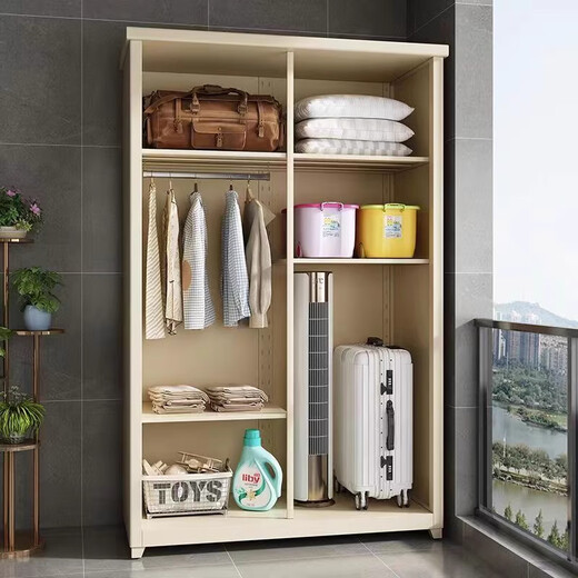 Double sunproof and waterproof balcony cabinet bay window cabinet storage cabinet steel outdoor large capacity integrated wall storage wardrobe length 1125*width 550*height 1800mm-maternity and infant grade environmental protection light yellow-free installation