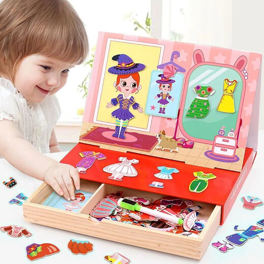 Ropa magnética infantil Cambio de juego Pegatizas magnéticas para niños y niñas Pegatinas de 3 a 6 años juguetes Kindergarten 5 Transporte Pinpinle