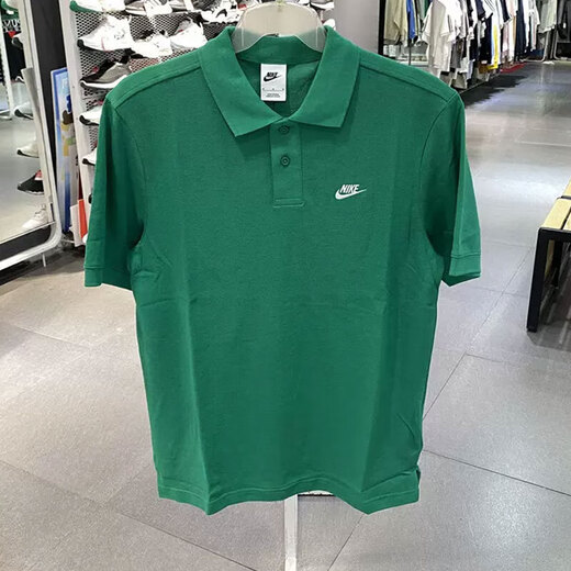 耐克（NIKE）短袖POLO衫男士2025年春夏季运动服简约百搭宽松休闲翻领T恤上衣 FN3895-365绿色 S