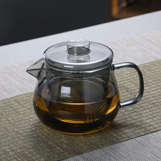 Penguin teapot heat-resistant glass teapot teacup tea water separation kettle filter kettle tea set Penguin teapot gray heat-resistant and explosion-proof 500ml