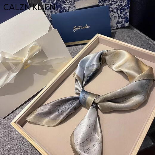 Calznklien silk scarf for women 100% mulberry silk small square scarf 2025 practical high-end birthday gift for mother elder leader [oil painting princess] light luxury high-end gift box