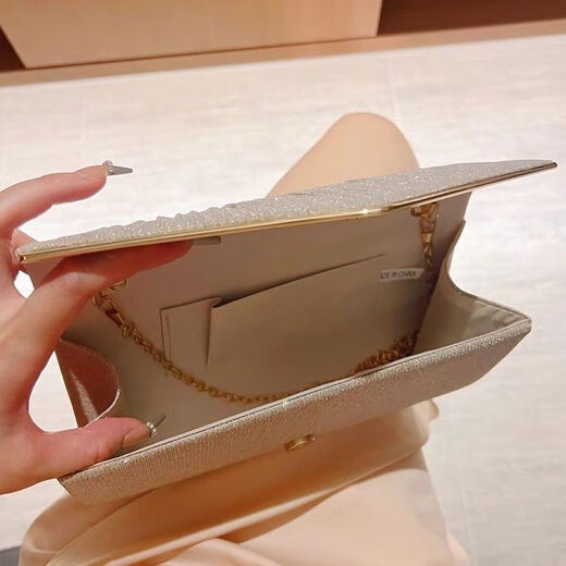 酷奇袋鼠（KUQIDAISHU）手拿包女2025新款名媛晚宴宴会搭配晚礼服的小包包气质手包旗袍包 金色