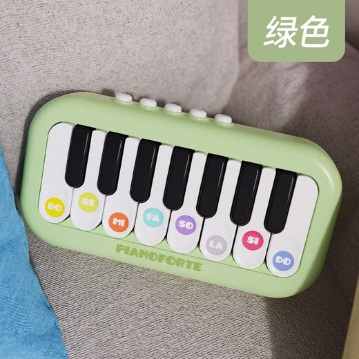 芽芽乐儿童电子琴玩具早教口袋迷你钢琴音乐多功能乐器启蒙益智乐器 口袋钢琴[绿]电池版