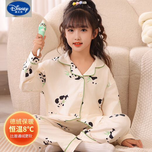 Disneys neuer Herbst- und Winterdeutscher Samt verdickte Pyjama für Mädchen mit mittlerer Kinder mit mittlerer Kinder warmer Hauskleidung für Kinder, Anzug eines deutschen Samtes 9901 170 Größe 8 Empfohlene Höhe 95-105 cm