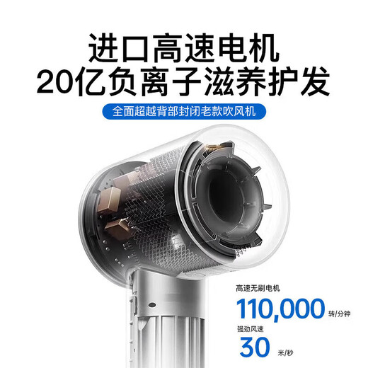 Dyson (DYSON) series of the same high-speed hair dryer, high-power household silent negative ion hair dryer hair dryer Chinese Valentine's Day gift, deep space gray-single nozzle, billion-level moisturizing negative ion, constant temperature hair care line 1.