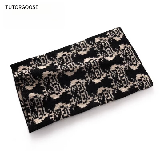 TUTORGOOSE Autumn and Winter Cashmere Neck Warmer Women's Warm Neck Protector Double-sided Neck Scarf Versatile Knitted Fake Collar Pullover Thickened Small Scarf Beige