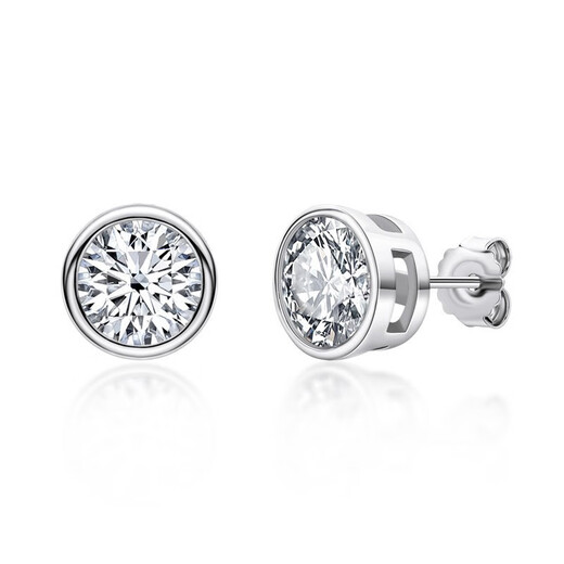 Guanpuge Fat Donglai same style pt950 platinum moissanite earrings platinum earrings earrings niche girlfriend birthday gift white six claws 925 silver 0.5 carat