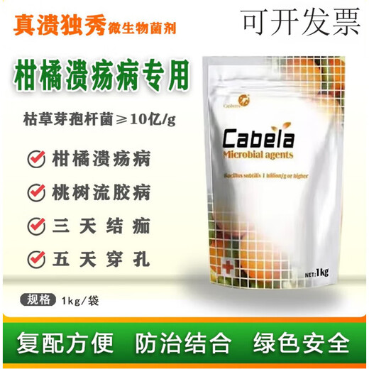 True canker, unique citrus peach tree, fruit tree and vegetable canker, soft rot bacterial perforation, 1 billion live bacteria microbial agent, citrus canker special 1000g*10 bags