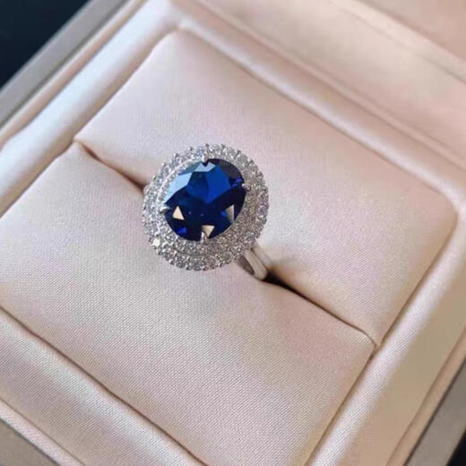 Fujiu Sapphire Set Ring Necklace Earrings Three-piece Tanzanite European and American High-end Light Luxury Women's Pendant Versatile Jewelry Earrings