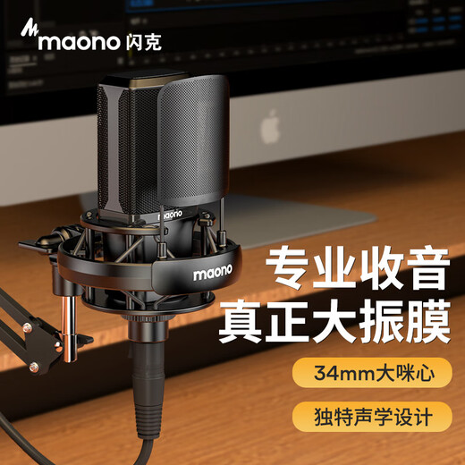 Flash PM500S condenser microphone live broadcast sound card professional large diaphragm microphone radio equipment dubbing karaoke XLR wired microphone Bobo Mai recording microphone Flash PM500S PM500S (cantilever model)