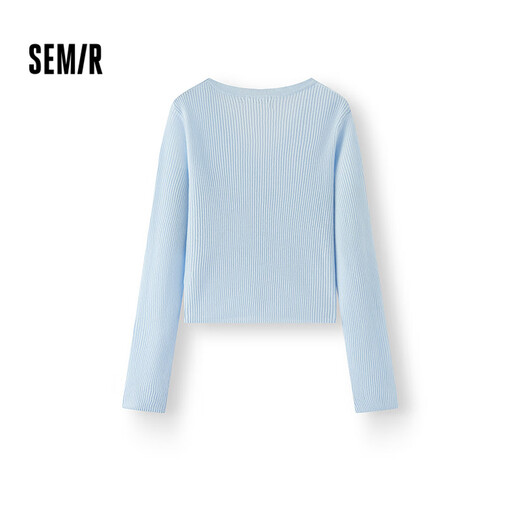 
Semir [same style in the mall] knitted cardigan for women short slim solid color 2025 summer lace V-neck 101325106002