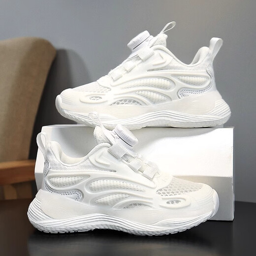 Jiemien (Jiemien) Chaussures pour garçons 2025 Nouveaux chaussures de course en maille en maille pour enfants moyens de taille moyenne boute