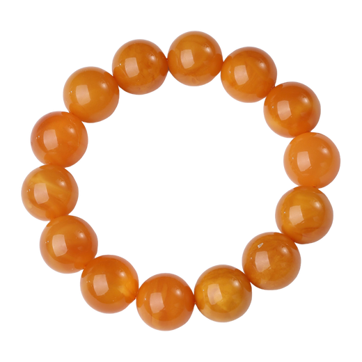 Potala Palace unique chicken fat yellow beeswax bracelet plain ring amber bracelet for men and women with beads about 15mm as a gift for friends