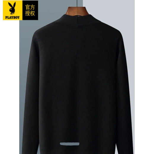 Playboy (Playboy) Trendy Brand Woll gestrickt Strickjacke Herren koreanische Version Frühling und Herbst V-Ausschnitt Außenpullover Solid Color Business Casual Strick Jacke Trendy Black [Light Luxury High-End] 3xl