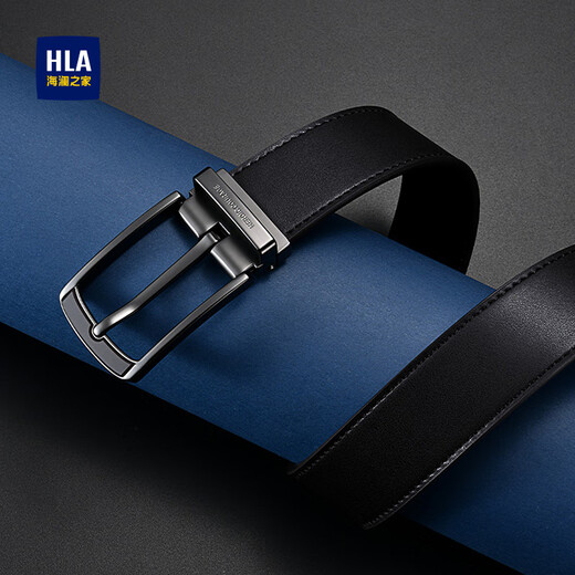 HaiLan Home (HLA) Men's Leather Belt Men's Real Cowhide Pin Clasp Belt Business New Birthday Gifts for Boyfriend and Husband Fashion