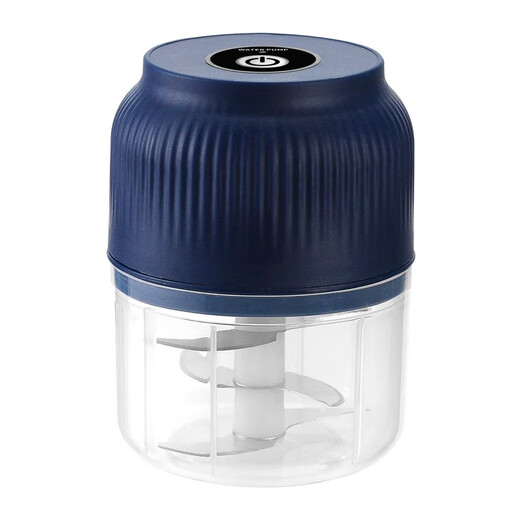 Fiyuega electric garlic masher, garlic masher, small garlic masher, household garlic masher, blue 400 ml + 6-leaf knife