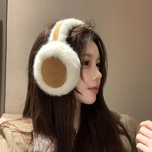 Xier earmuffs for women's warm ear cups 2024 winter foldable earmuffs for cycling ears thickened plush ears warm ears cover Plush earmuffs [coffee + beige]