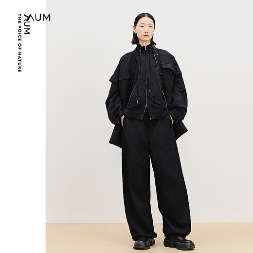 AUM (AUM) Easy Suit AUM 2025 Spring New Outdoor Style Work Wear Vest Black Jacket Trousers Black Top S