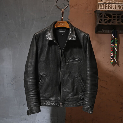 Jeep Spirit Greil en cuir en cuir veste pour la tête de tête pour hommes couches de mouton de mouton veste en cuir belle pour courte veste rétro pour hommes pour hommes à la mode pour hommes xl