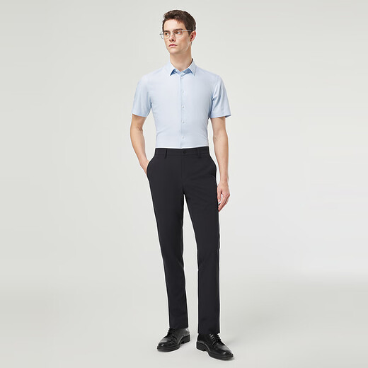 Pantalon décontracté Youngor Pantalon de soie de glace pour hommes Fonction fraîche et fraîche pour la peau douce Absorption d'humidité du tissu polyester et séchage rapide 2025 Nouveau produit noir VCSX313019AWY 36 180/90A (2 pieds 75) 92cm