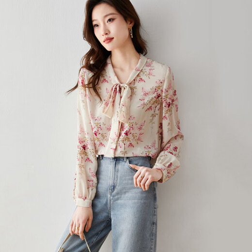 Aemape súper hadas camisa francesa de manga larga para mujeres primavera y otoño nuevo camisa retro pequeña bordina fresca floral top azul 9249 m