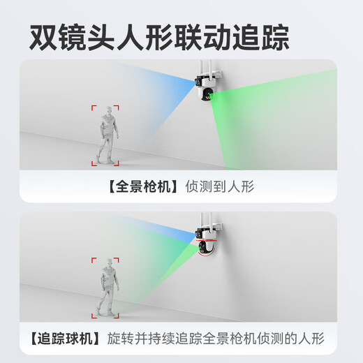威视达康农村家用院子手机远程监控器360无死角带夜视全景可对话高清监控室外防水无线摄像头无需连wifi 【双摄WIFI版】360度无死角+双摄像头 64G内存卡
