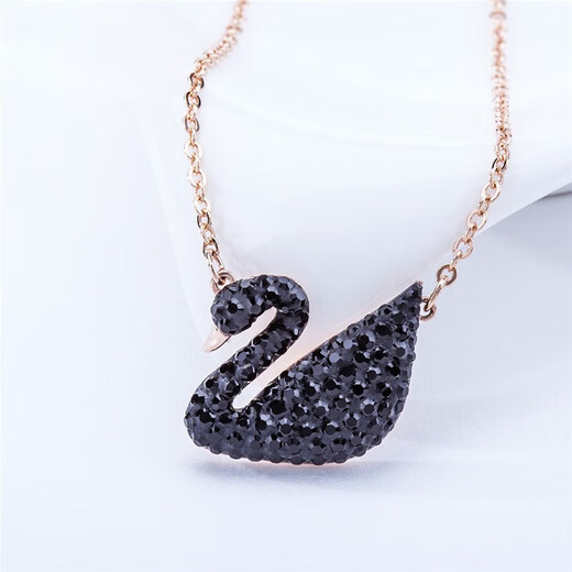 Swarovski (SWAROVSKI) Swan pendant large black swan rose gold plated necklace gift 5204134