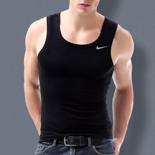 NIKE Weste Herren 2023 Neue Sportbekleidung Basketballbekleidung Fitness Atmungsaktiv Laufen Dünnes Jersey Ärmelloses T-Shirt DV9322-010/Dri-FIT S