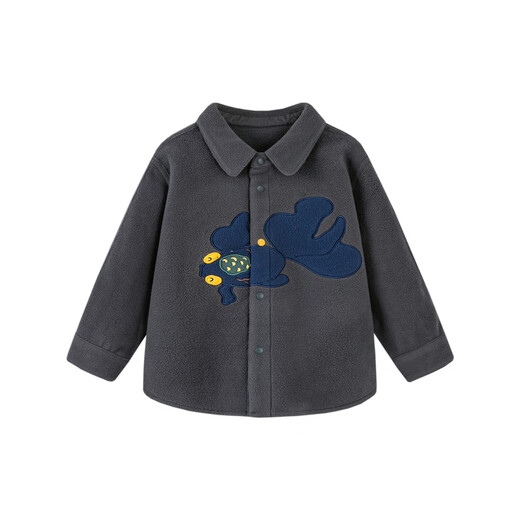 Mini Bala shirt for boys and girls Spring anti-static polar fleece top New Year intangible cultural heritage joint cold gray 20505 80