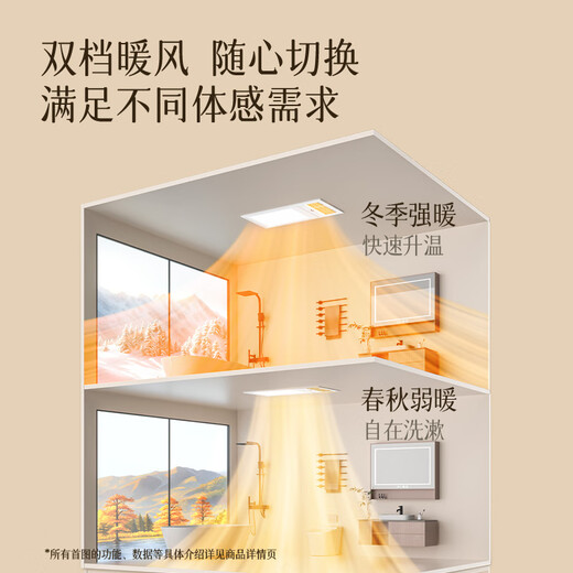 OPPLE variable frequency constant temperature intelligent air heating bathroom lamp bathroom toilet heating lighting exhaust integrated Jingshuo