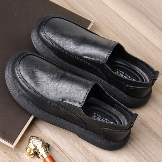 Birkniko Chaussures en cuir large à toe à pointe plate pour hommes pour hommes doux printemps et automne