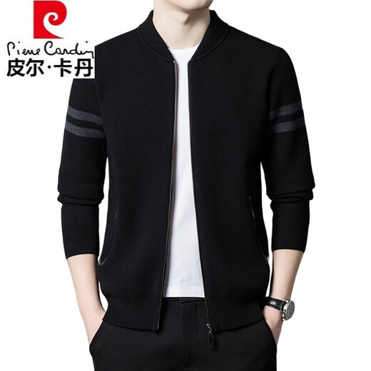 皮尔卡丹（pierre cardin）品牌针织开衫纯色羊毛男韩版潮流休闲立领夹克毛衣外套春秋装男 5608驼色 XL 180建议160-175斤