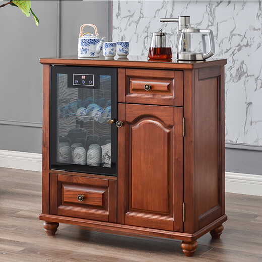 Shifuju Tea Bar Schrank Wasserspender integrierter Tee Bar Schrank Wohnzimmer Vollautomatisch intelligent massiv Holz Wasserspender mit Desinfektion 6626 Vollautomatisch desinfizierbar warm warm