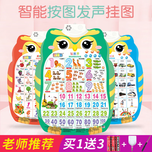 甄萌拼图有声挂图0-1岁早教发声识字字母表宝宝儿童点读书墙贴玩具 【1张】英文字母