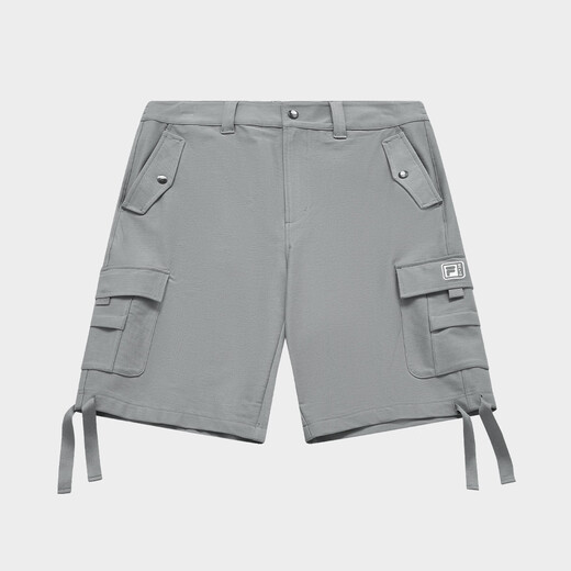 FILA Men's FUSION Series Sports Pants Men's Loose Casual Outdoor Versatile Knitted Quarter Pants Beilin Gray L