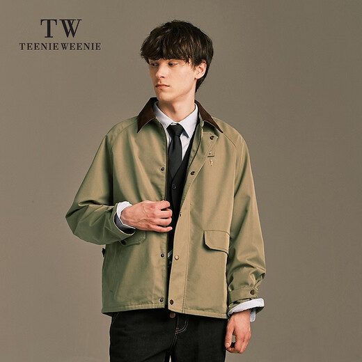 Teenie Weenie Bear Men's Simple Jacket 2025 Autumn and Winter New Casual Retro Fashion Trend Jacket Dark Khaki L
