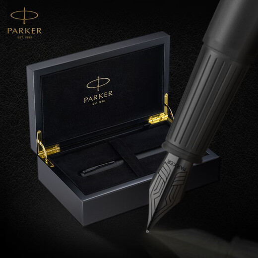 PARKER High-End Fountain Pen Business Office Gift Birthday Gift Customized Set Elite Core Black Clip Ink Pen Wooden Gift Box