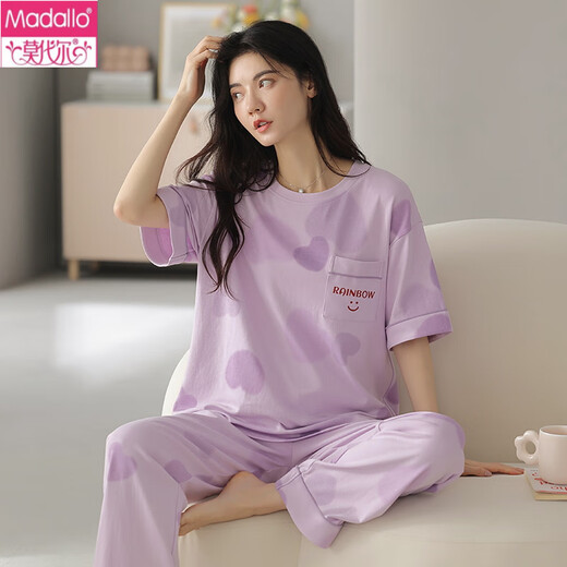 
Modal new pajamas for women in summer pure cotton short-sleeved trousers tie-dye Korean version for outdoor wear thin set ZH-9713 M