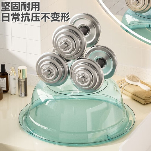 Round thickened washbasin plastic large, medium and small household student dormitory footbath baby small basin food grade glazed blue 1 pack 28cm