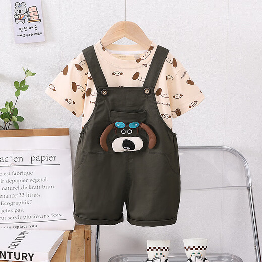 Vêtements pour enfants Souet Summer Style pour les vêtements d'été pour hommes et filles, un bébé à manches courtes de bébé, une sangle à manches pour enfants, à manches courtes à manches courtes à manches courtes de Taille 4 ~ 5 ans [100-110cm]