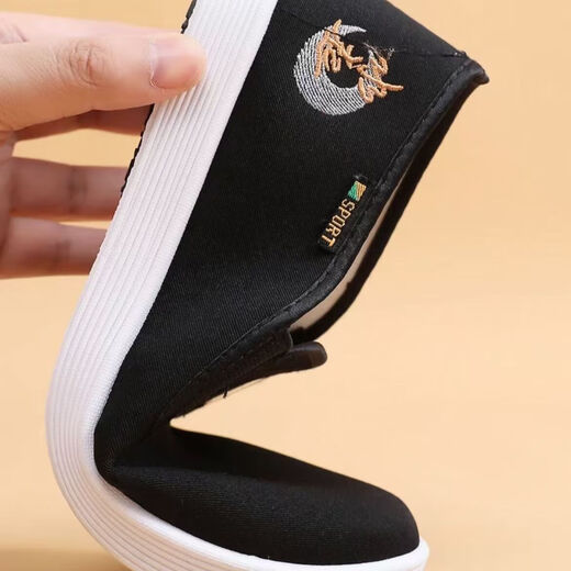 【风生水起】老北京布鞋男夏一脚蹬休闲鞋男士舒适透气软底工作鞋 黑色-风生水起 41