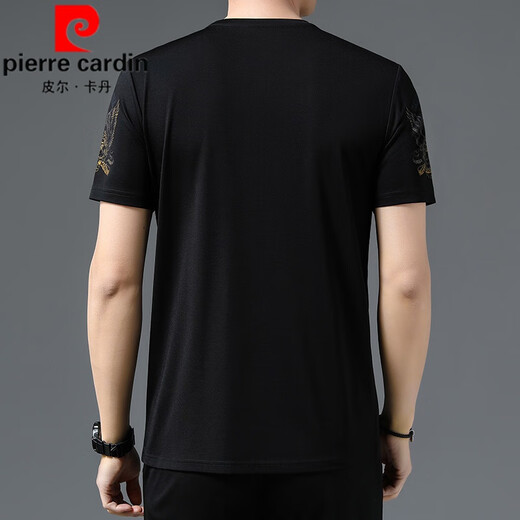 
Pierre cardin pure cotton short-sleeved T-shirt for men's summer new round neck mercerized cotton printed trendy brand ice silk top 733 Tiger [Black] M 165/ Recommended 90-110Jin [Jin equals 0.5 kg]