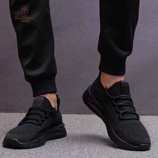 Western Region Camel Vancamel2025 Frühlings- und Sommersportschuhe Neue Produkte Herrenschuhe Mesh Mode koreanische Stil Alleinerhalts lässige Atmungsschuhe Laufschuhe Männer 9905 Black 38