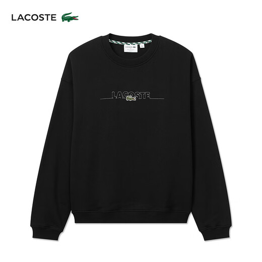 Lacoste French Crocodile Herrenkleidung loser Stil Baumwolle Runde Nackenpullover Sportpullover SH3878 031/Schwarz XL 6